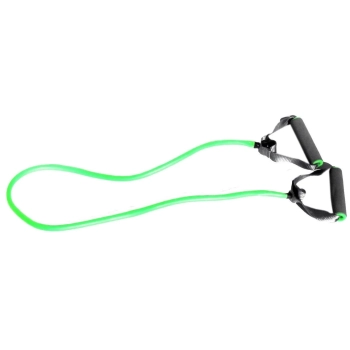 Kit Extensor Elstico Tenso Media Verde + Extensor em 8 Forte Azul + Corda de Pular