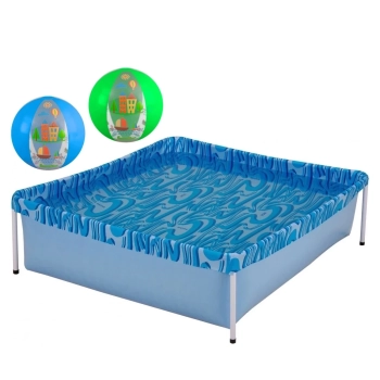 Kit Piscina Infantil 400 Litros + 2 Bolas Inflveis 40 Cm Sortidas