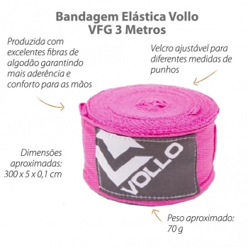 Bandagem Elstica Vfg Hand Wraps 3 M Rosa 1 Par