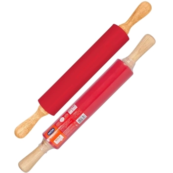 Rolo de Massa em Silicone Vermelho e Bamboo Mor