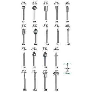 Kit Escariadores Paralelo Ref 113 + Ref 114 Haste 1/8 Pol 3,2 Mm Dremel