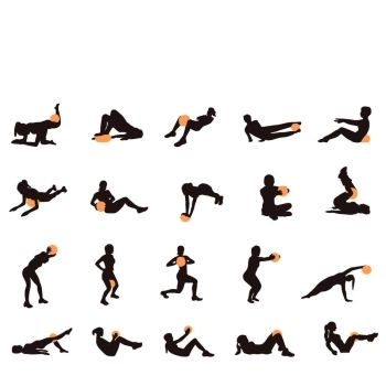 10 Bolas Overball para Pilates 25cm Laranja