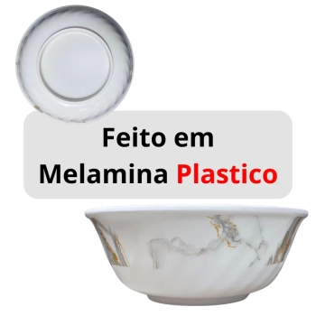 Tigela Vasilha 20cm 1,2 Litros Decorao Marmorizado em Melamina / Plstico