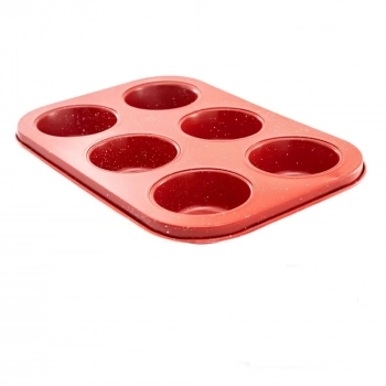 Forma para Cupcakes Color Vermelha 6 Cavidades