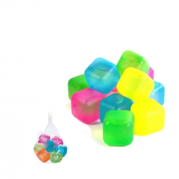 Kit Gelo Artificial 10 Cubos Transparentes e 16 Coloridos Reutilizvel