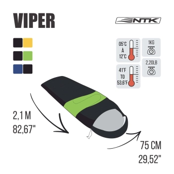 Kit Saco de Dormir Tipo Envelope 5c a 12c Azul Viper + Isolante Trmico Nutika