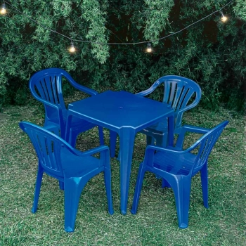 Mandiali e-Shop : Kit Mesa com 4 Cadeiras Poltrona em Plástico Mor