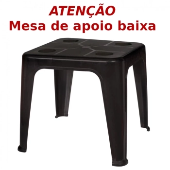 Kit 2 Mesas de Apoio Plstica Multiuso com Porta-copos Preta