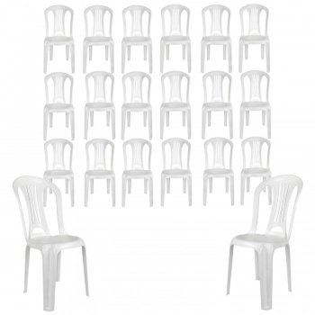 Kit 20 Cadeiras Bistr em Plstico Suporta At 182 Kg Branca
