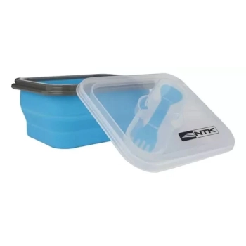 Pote Marmita de Silicone Retrtil com Garfo 700ml Mini Bento