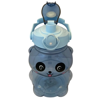 Squeeze Garrafa de Agua Infantil com Canudo 1,2l Urso Azul