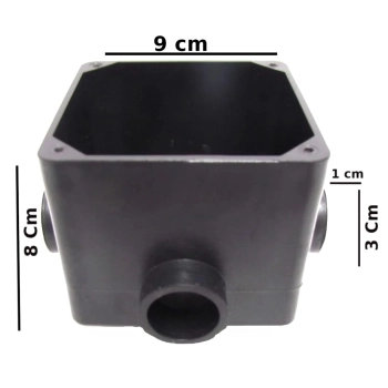 Kit 4 Caixas de Passagem para Piscina com Tampa em Plstico Etuno