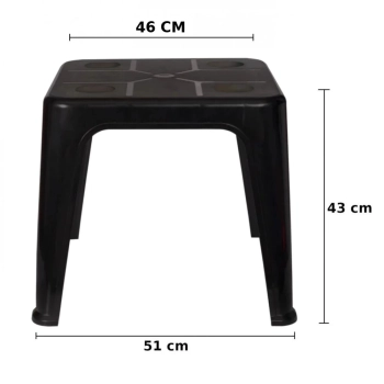 Kit com 10 Mesas de Apoio Plstica Multiuso com Porta-copos Preta