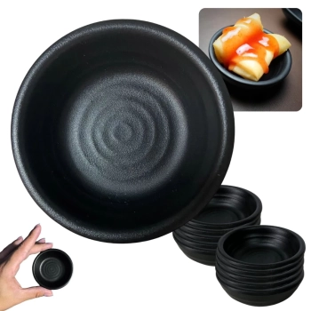 Kit 10 Molheiras Porta Molho Shoyu 30 Ml Redonda para Sushi Comida Japonesa em Melamina Kanpai