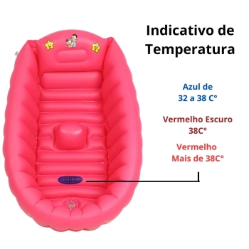 Banheira Inflvel Porttil Infantil Banho do Beb Rosa