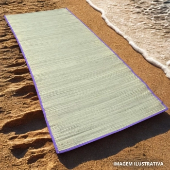 Esteira de Praia em Palha Bel Roxa 1,80m X 70cm Passeio Parque e Piquinique