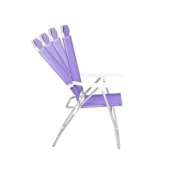 Kit Cadeira de Praia Alta + Esteira de Palha com Ala Roxo