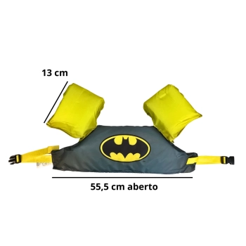 Kit Batman Natao Infantil Touca e Colete para Piscina Praia