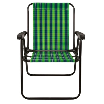 Kit com Duas Cadeiras de Praia Xadrez Verde + Cooler 34 L