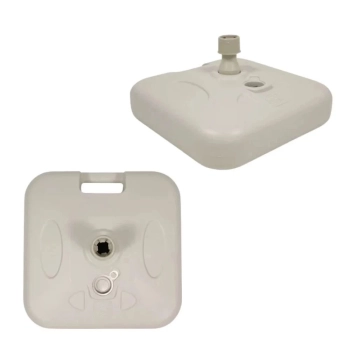 Kit Guarda Sol Praia Branco 1,60 M + Base Branca 18 L + 2 Cadeiras Retro