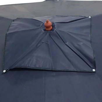Kit Ombrelone Sardenha 2,05m Azul Quadrado + Base Preta 18 L / 22 Kg Jardim e Piscina