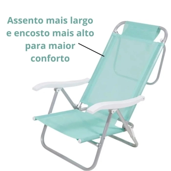 Kit Cadeira de Praia Sunny Hortel + Guarda Sol + Mesa Porttil