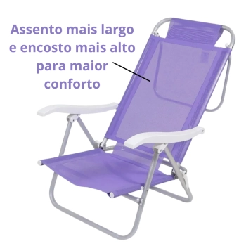 Kit Cadeira de Praia Sunny Dobrvel + Esteira de Palha com Ala