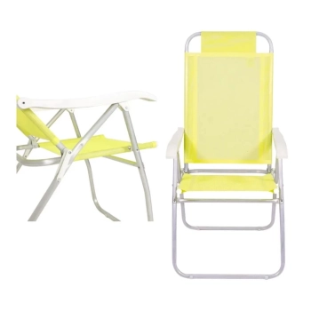 Kit Praia Amarelo Cooler 36l + Guarda Sol 1,60 M + 2 Cadeiras Altas