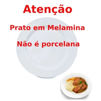 Conjunto de Pratos Rasos Brancos 40 Unidades 28 Cm Jantar Melamina
