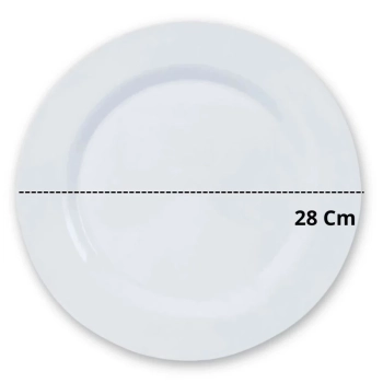 Conjunto de Pratos Rasos Brancos 40 Unidades 28 Cm Jantar Melamina