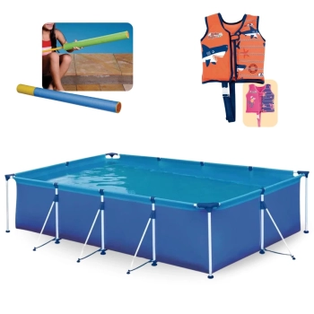 Kit Piscina Premium 6200 Litros de Armao + Colete P/M Infantil + Brinquedo Lana gua