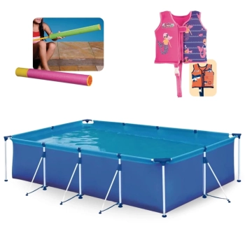 Kit Piscina Premium 6200 Litros de Armao + Colete P/M Infantil + Brinquedo Lana gua