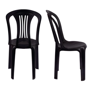 Kit Mesa Plstica 70cm + 4 Cadeiras Bistr em Plstico Preta