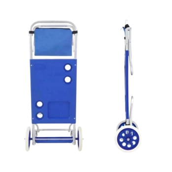 Kit com Carrinho de Praia + 2 Cadeiras Cores Sortidas + Guarda Sol 2m