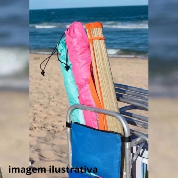 Kit com Carrinho de Praia + 2 Cadeiras Cores Sortidas + Guarda Sol 2m
