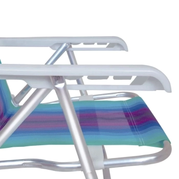 Kit Praia Colorido 4 Cadeiras + Carrinho com Avano+ Saca Areia + Guarda Sol