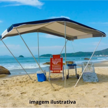 Kit Praia Tenda Poseidon + 2 Cadeiras + Carrinho de Praia + Cooler 26 L