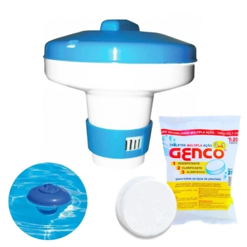 Kit Aspirador + Peneira com Haste + Mangueira 32mm 4 M + Flutuador + Cloro