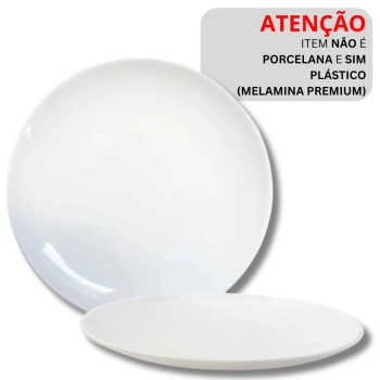 Conjunto de Pratos para 4 Pessoas Melamina Branco / 25,5 Cm e 18 Cm