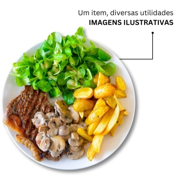 Conjunto de Pratos para 4 Pessoas Melamina Branco / 25,5 Cm e 18 Cm