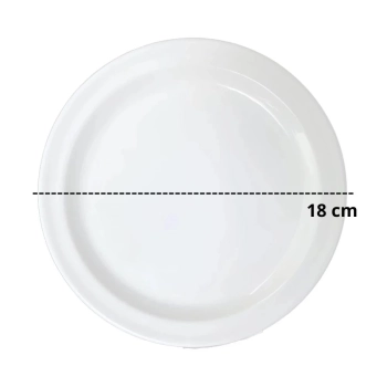 Conjunto de Pratos para 4 Pessoas Melamina Branco / 25,5 Cm e 18 Cm