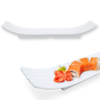 Ki Prato para Sushi Buffet Comida Japonesa Melamina + 3 Molheiras Onduladas