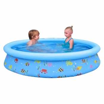 Kit Piscina Infantil 1000 L + Bote Fralda Azul + Lana gua de Bichinhos