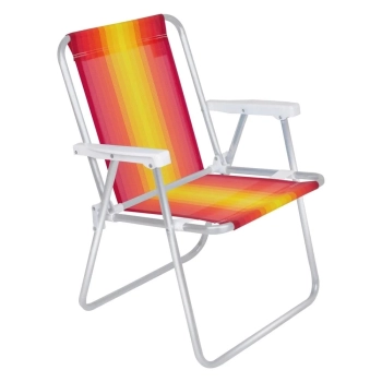 Kit Praia com Duas Cadeiras Coloridas + Caixa Trmica Cooler 19 L