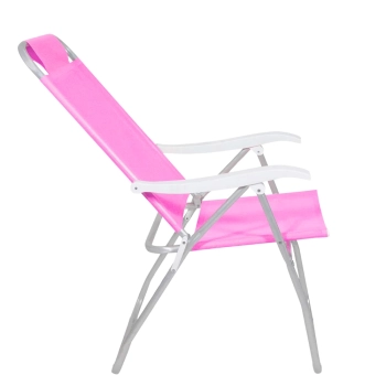 Kit Cooler 19 L Preto + Cadeira de Praia Rosa + Guarda-sol 1,60 M Branco