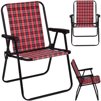 Kit Vermelho / Preto com Guarda Sol 1,60 M + Cooler 34 L + Cadeira de Praia