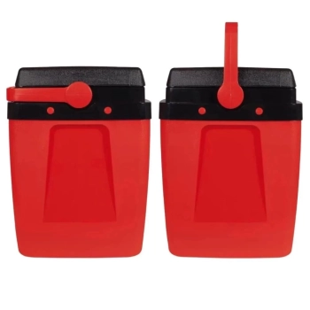 Kit Vermelho / Preto com Guarda Sol 1,60 M + Cooler 34 L + Cadeira de Praia