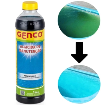 Kit Limpeza Piscina Aspirador + Clarificante + Algicida Manuteno+ Esponja