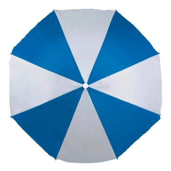 Kit 2 Cadeiras de Praia + Guarda-sol Branco e Azul + Caixa Trmica 26 L