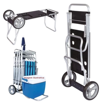 Kit Praia Tenda Gazebo Oxford + Carrinho C/ Avano Preto + 2 Cadeiras + Cooler 19 L